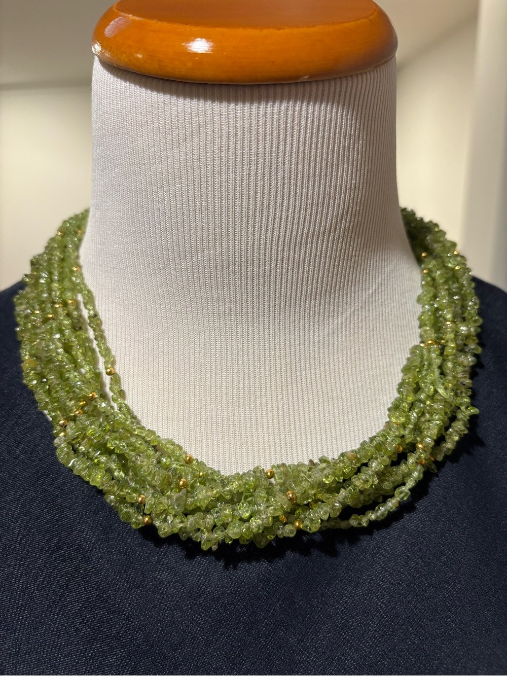 Multi-Strand Stauer Peridot Green Beaded Necklace